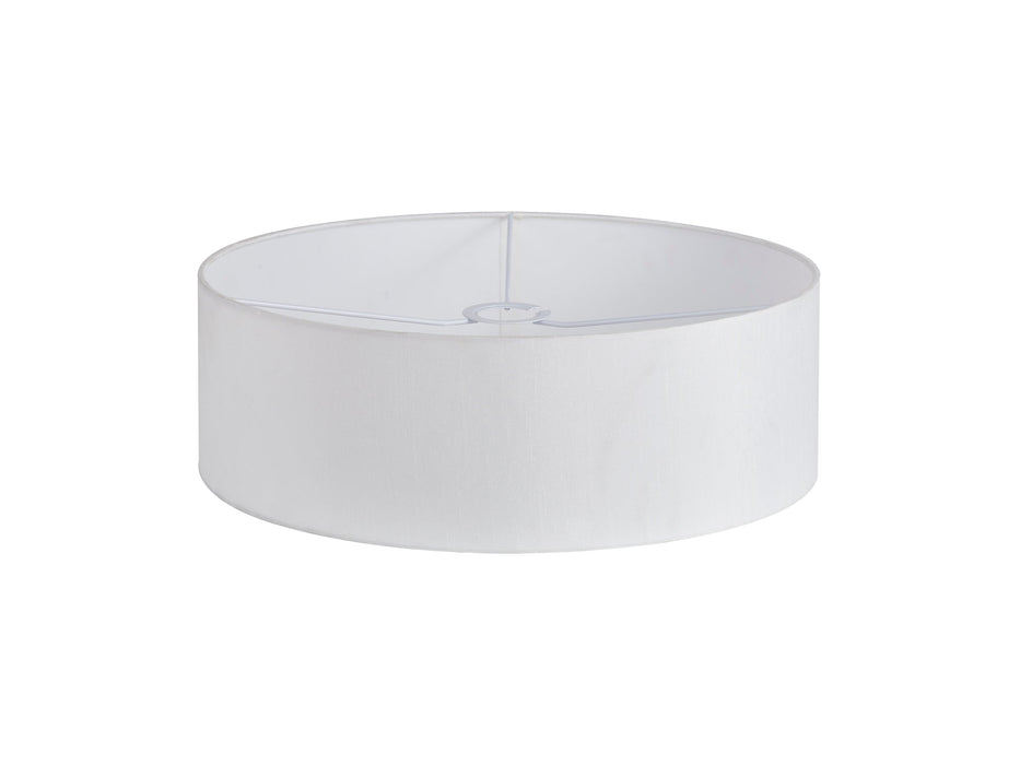 Deco Serena Round Cylinder, 450 x 150mm Faux Silk Fabric Shade, White • D0573