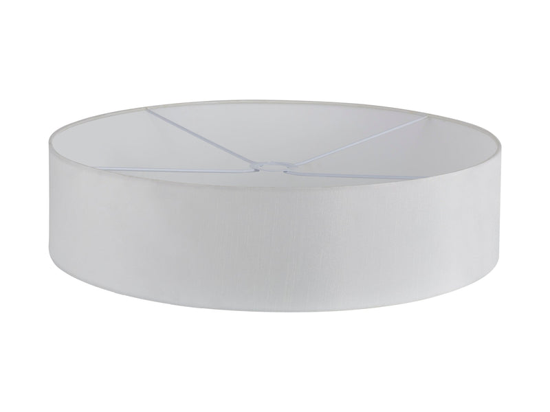 Deco Serena Round Cylinder, 600 x 150mm Faux Silk Fabric Shade, White • D0574