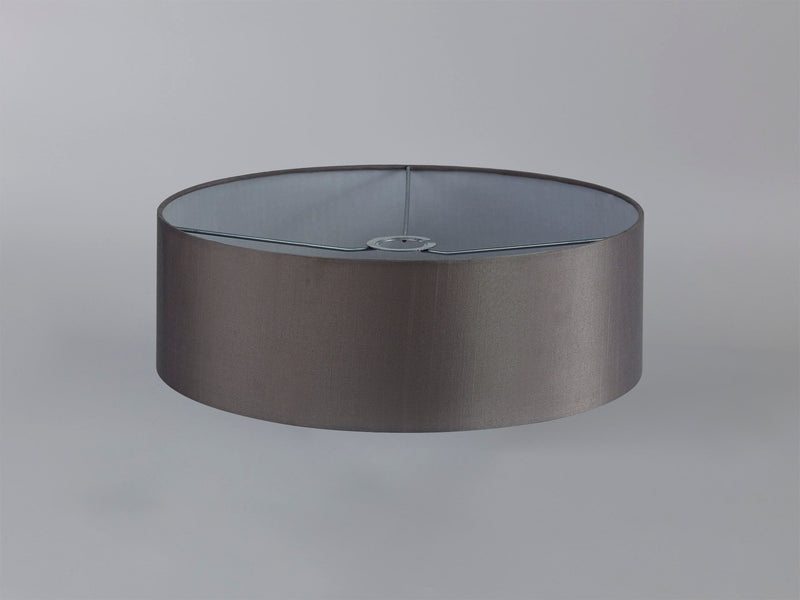 Deco Serena Round Cylinder, 450 x 150mm Faux Silk Fabric Shade, Grey • D0576