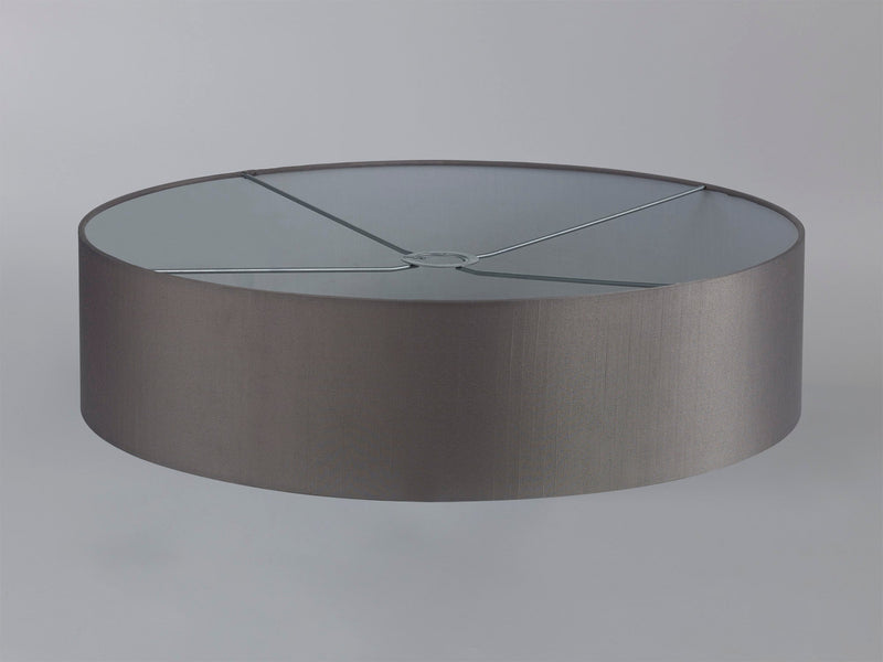 Deco Serena Round Cylinder, 600 x 150mm Faux Silk Fabric Shade, Grey • D0577