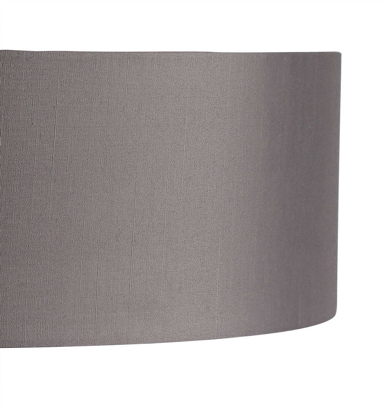 Deco Serena Round Cylinder, 600 x 150mm Faux Silk Fabric Shade, Grey • D0577