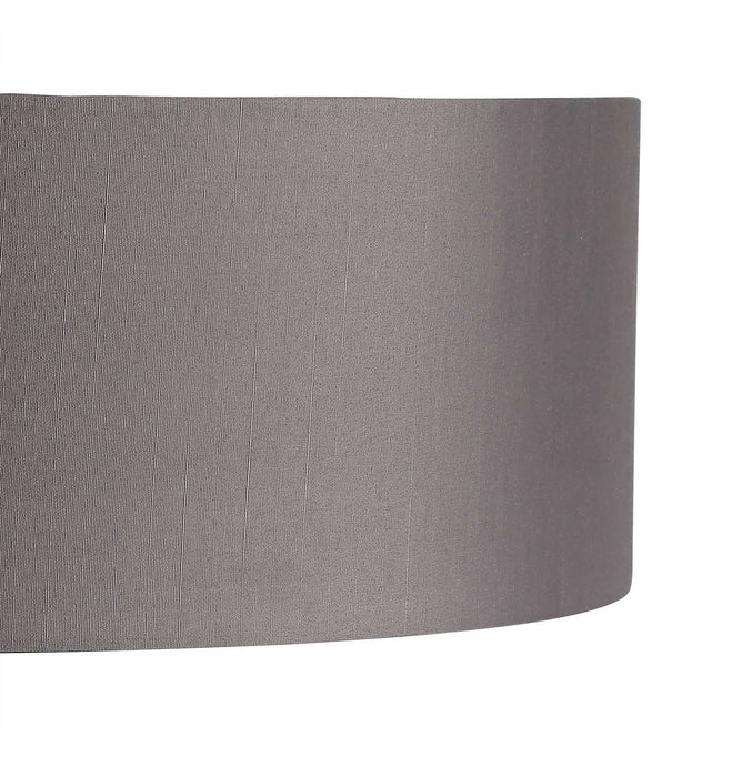 Deco Serena Round Cylinder, 600 x 150mm Faux Silk Fabric Shade, Grey • D0577