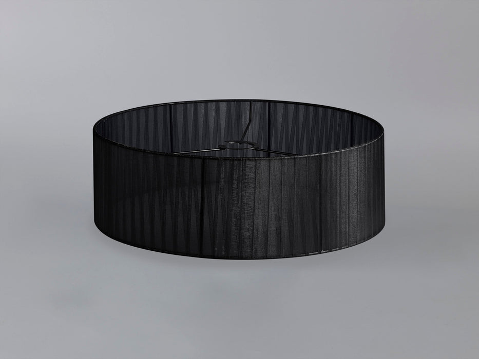 Deco Serena Round Cylinder, 450 x 150mm Organza Shade, Black • D0608