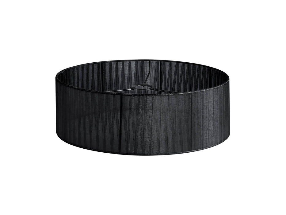 Deco Serena Round Cylinder, 450 x 150mm Organza Shade, Black • D0608