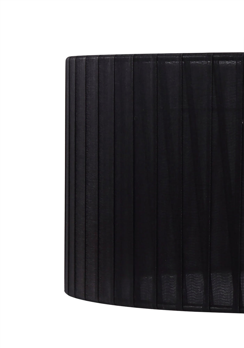 Deco Serena Round Cylinder, 600 x 150mm Organza Shade, Black • D0609