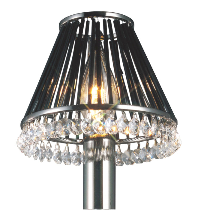 Diyas Crystal Clip-On Shade With Black Glass Rods Black Chrome/Crystal • IL30900