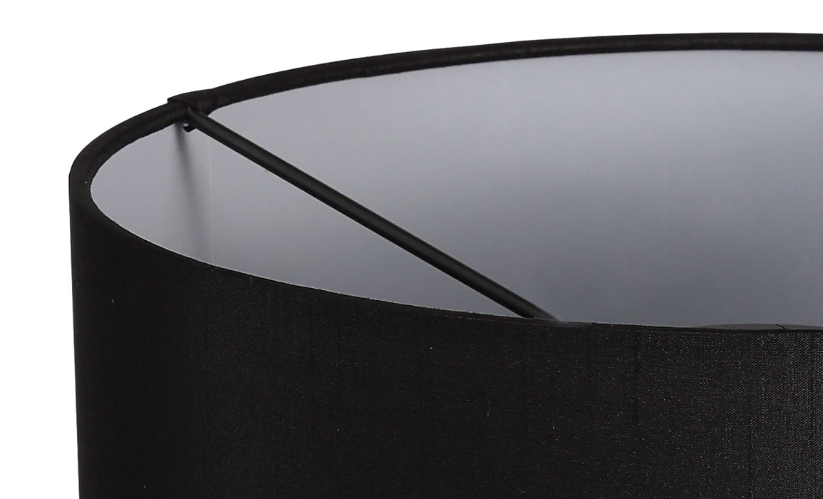 Deco Sigma Round Cylinder, 300 x 170mm Faux Silk Fabric Shade, Black/White Laminate • D0047