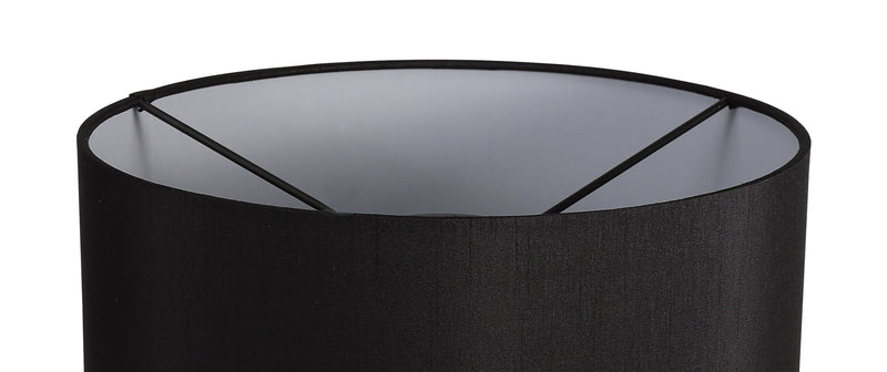 Deco Sigma Round Cylinder, 300 x 170mm Faux Silk Fabric Shade, Black/White Laminate • D0047