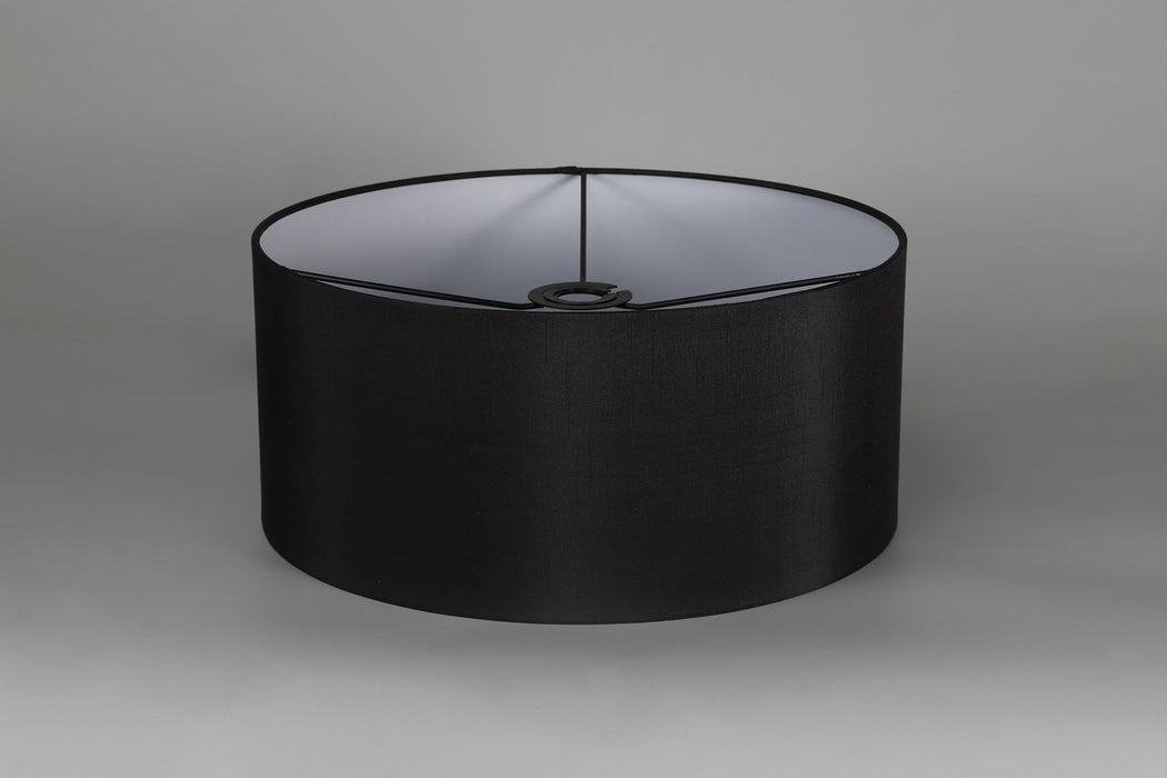 Deco Sigma Round Cylinder, 400 x 180mm Faux Silk Fabric Shade, Black/White Laminate • D0048