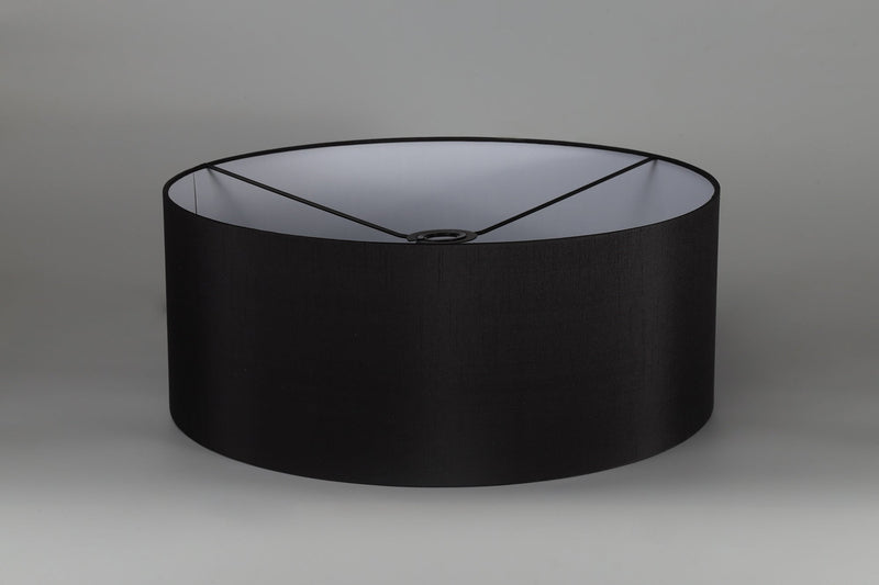 Deco Sigma Round Cylinder, 500 x 200mm Faux Silk Fabric Shade, Black/White Laminate • D0049