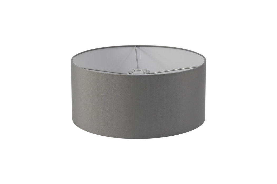 Deco Sigma Round Cylinder, 400 x 180mm Faux Silk Fabric Shade, Grey/White Laminate • D0055