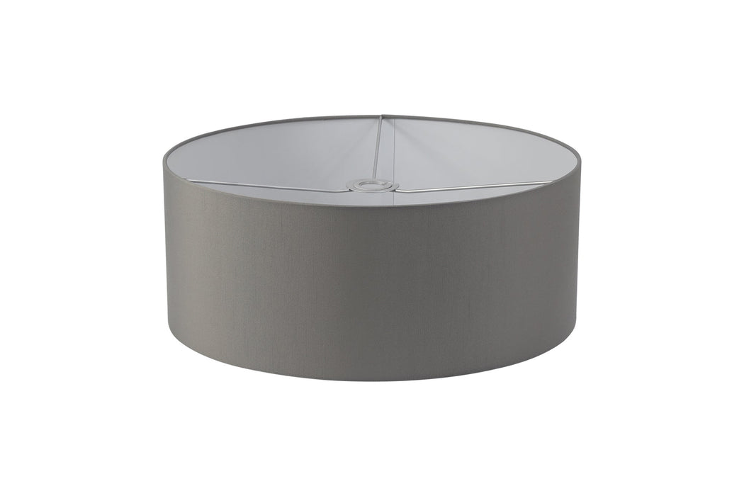 Deco Sigma Round Cylinder, 500 x 200mm Faux Silk Fabric Shade, Grey/White Laminate • D0056