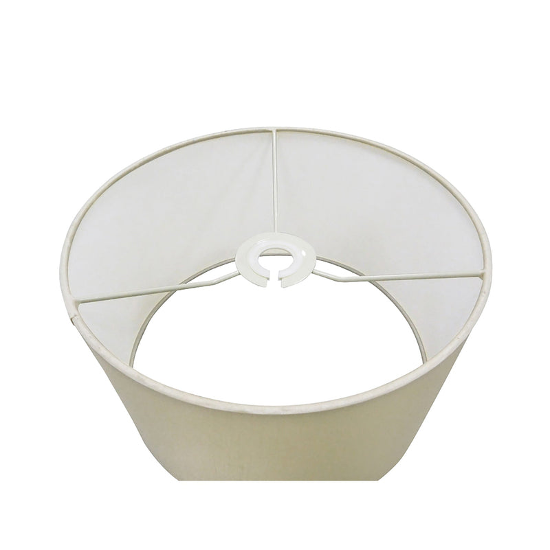 Deco Sigma Round Cylinder, 300 x 170mm Faux Silk Fabric Shade, Ivory Pearl/White Laminate • D0273