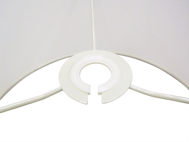 Deco Sigma Round Cylinder, 300 x 170mm Faux Silk Fabric Shade, Ivory Pearl/White Laminate • D0273