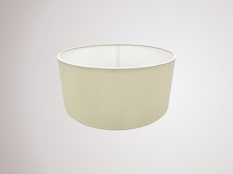 Deco Sigma Round Cylinder, 400 x 180mm Faux Silk Fabric Shade, Ivory Pearl/White Laminate • D0274