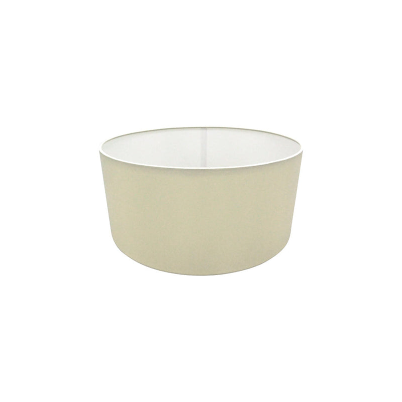 Deco Sigma Round Cylinder, 400 x 180mm Faux Silk Fabric Shade, Ivory Pearl/White Laminate • D0274