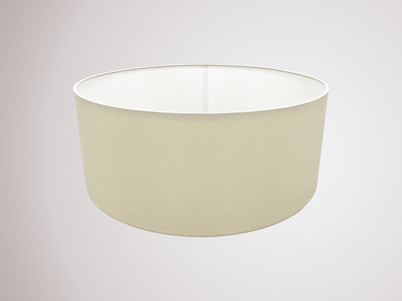 Deco Sigma Round Cylinder, 500 x 200mm Faux Silk Fabric Shade, Ivory Pearl/White Laminate • D0275