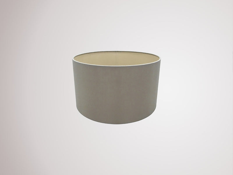 Deco Sigma Round Cylinder, 300 x 170mm Dual Faux Silk Fabric Shade, Taupe/Halo Gold • D0281