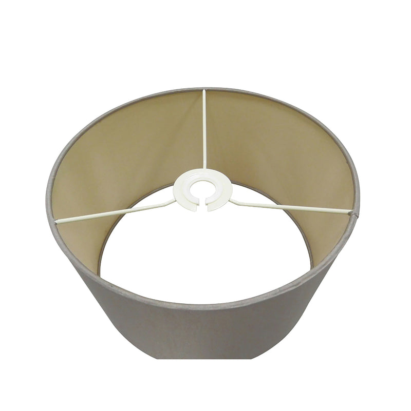 Deco Sigma Round Cylinder, 300 x 170mm Dual Faux Silk Fabric Shade, Taupe/Halo Gold • D0281