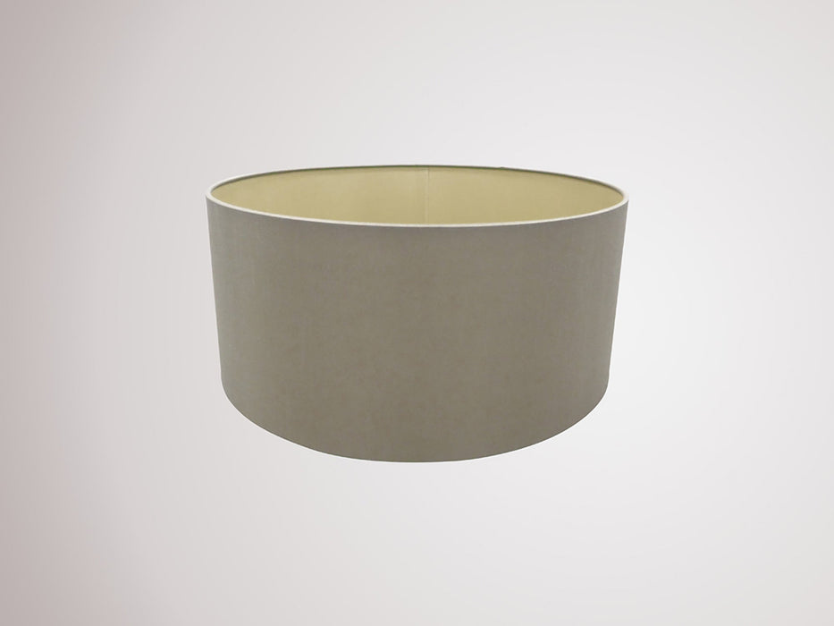 Deco Sigma Round Cylinder, 400 x 180mm Dual Faux Silk Fabric Shade, Taupe/Halo Gold • D0282