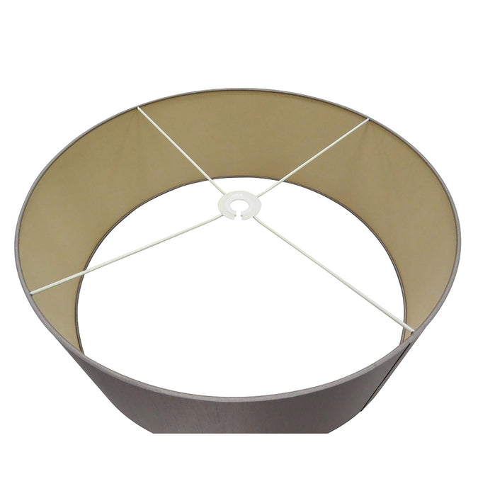 Deco Sigma Round Cylinder, 600 x 220mm Dual Faux Silk Fabric Shade, Taupe/Halo Gold • D0284