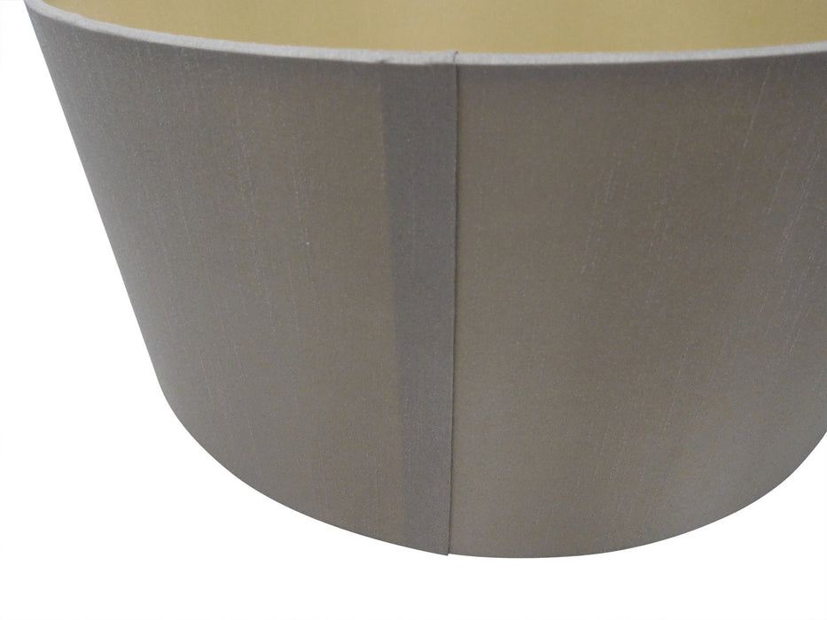 Deco Sigma Round Cylinder, 600 x 220mm Dual Faux Silk Fabric Shade, Taupe/Halo Gold • D0284