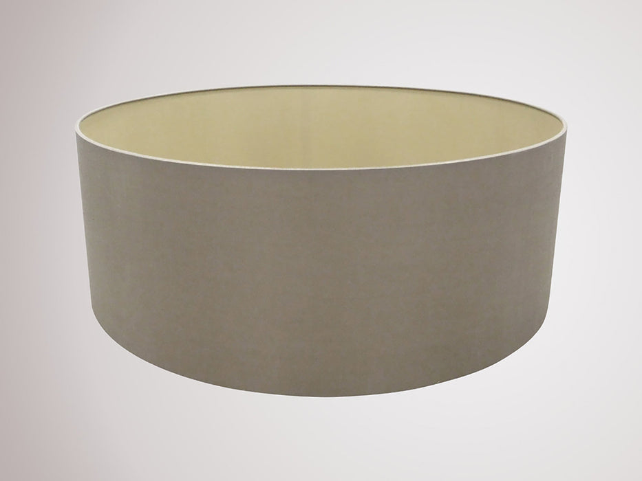 Deco Sigma Round Cylinder, 600 x 220mm Dual Faux Silk Fabric Shade, Taupe/Halo Gold • D0284