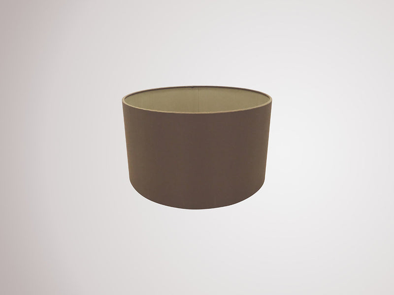 Deco Sigma Round Cylinder, 300 x 170mm Dual Faux Silk Fabric Shade, Raw Cocoa/Grecian Bronze • D0285