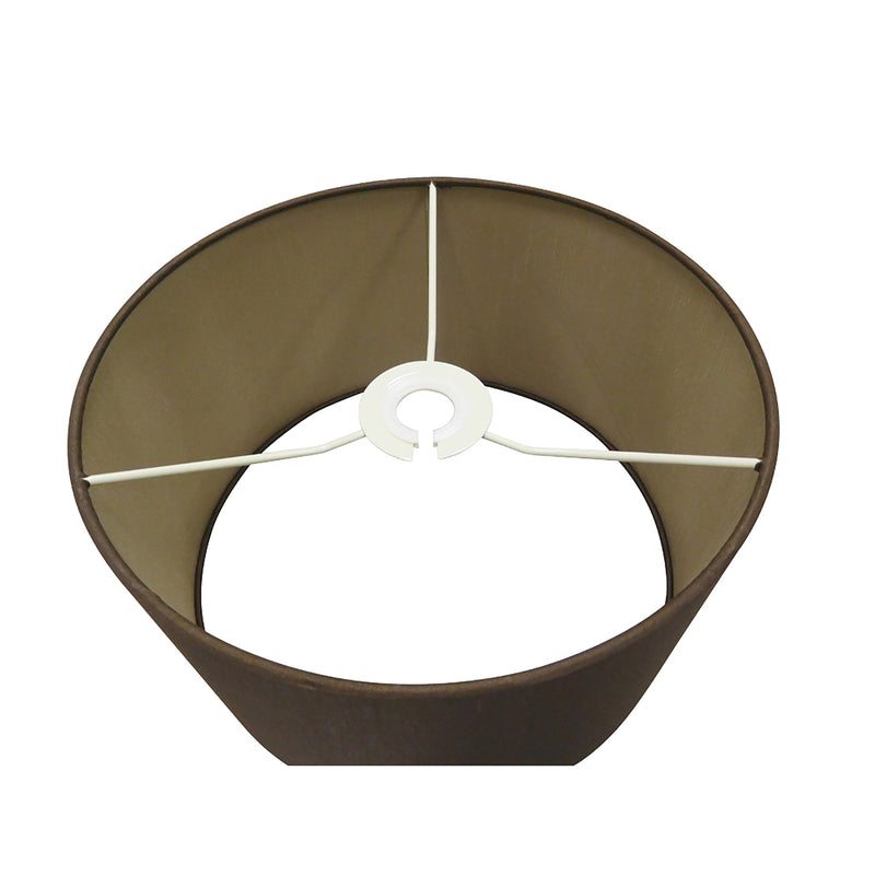 Deco Sigma Round Cylinder, 300 x 170mm Dual Faux Silk Fabric Shade, Raw Cocoa/Grecian Bronze • D0285