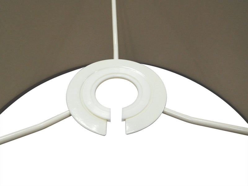 Deco Sigma Round Cylinder, 300 x 170mm Dual Faux Silk Fabric Shade, Raw Cocoa/Grecian Bronze • D0285