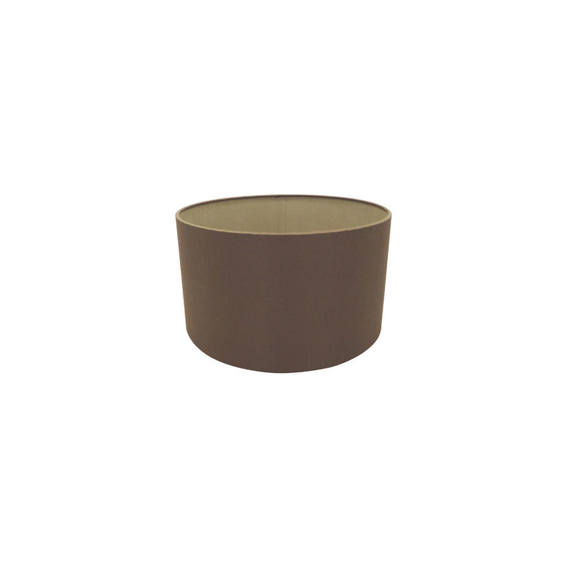 Deco Sigma Round Cylinder, 300 x 170mm Dual Faux Silk Fabric Shade, Raw Cocoa/Grecian Bronze • D0285