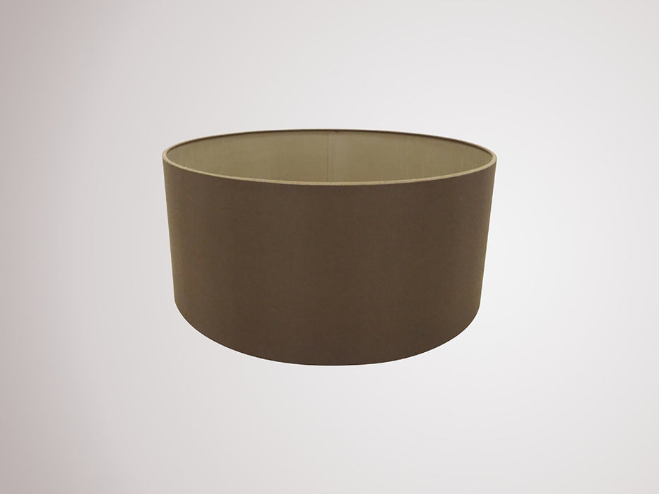 Deco Sigma Round Cylinder, 400 x 180mm Dual Faux Silk Fabric Shade, Raw Cocoa/Grecian Bronze • D0286