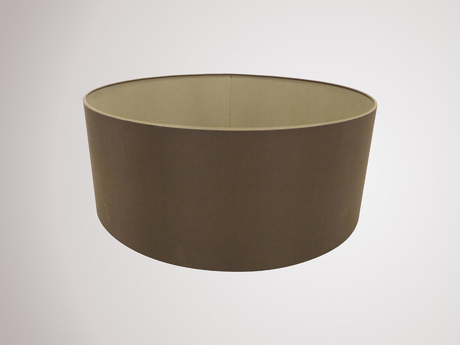 Deco Sigma Round Cylinder, 500 x 200mm Dual Faux Silk Fabric Shade, Raw Cocoa/Grecian Bronze • D0287