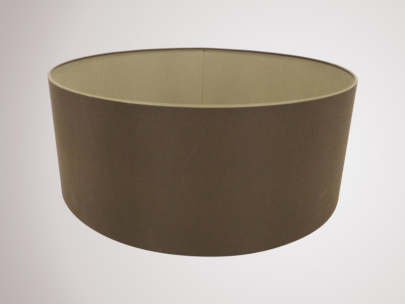 Deco Sigma Round Cylinder, 600 x 220mm Dual Faux Silk Fabric Shade, Raw Cocoa/Grecian Bronze • D0288