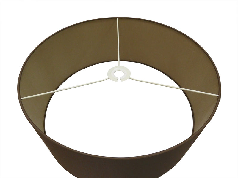 Deco Sigma Round Cylinder, 600 x 220mm Dual Faux Silk Fabric Shade, Raw Cocoa/Grecian Bronze • D0288