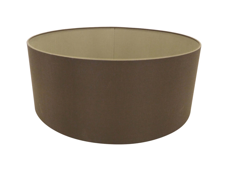 Deco Sigma Round Cylinder, 600 x 220mm Dual Faux Silk Fabric Shade, Raw Cocoa/Grecian Bronze • D0288