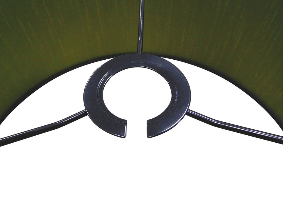 Deco Sigma Round Cylinder, 300 x 170mm Dual Faux Silk Fabric Shade, Midnight Black/Green Olive • D0289