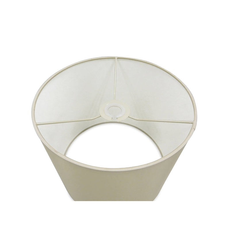 Deco Sigma Round Cylinder, 300mm x 250mm Faux Silk Fabric Shade, Ivory Pearl/White Laminate • D0422
