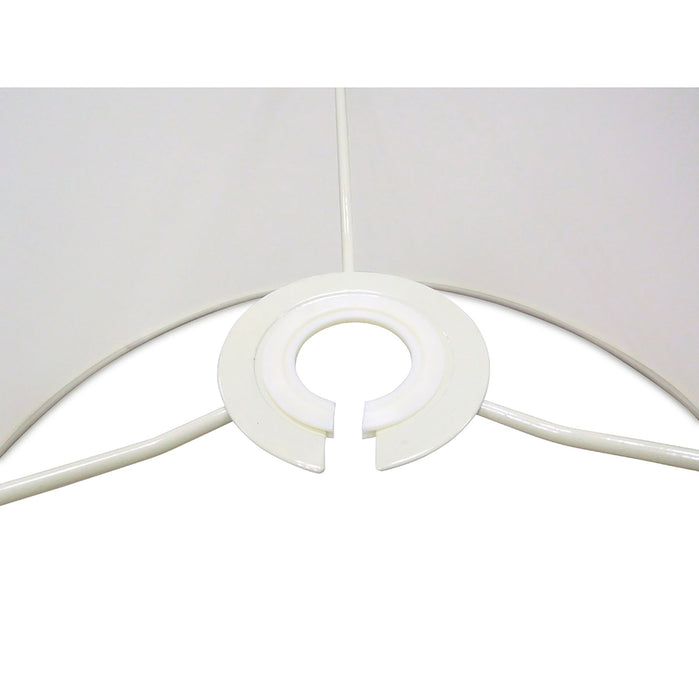 Deco Sigma Round Cylinder, 300mm x 250mm Faux Silk Fabric Shade, Ivory Pearl/White Laminate • D0422