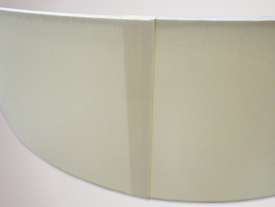 Deco Sigma Round Cylinder, 300mm x 250mm Faux Silk Fabric Shade, Ivory Pearl/White Laminate • D0422