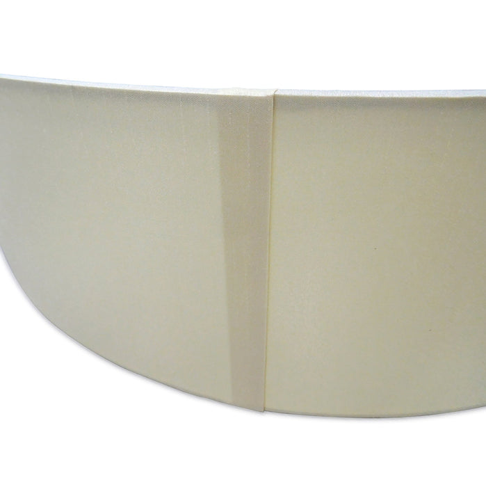 Deco Sigma Round Cylinder, 300mm x 250mm Faux Silk Fabric Shade, Ivory Pearl/White Laminate • D0422