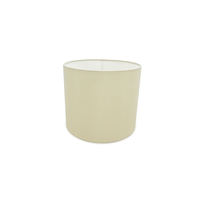 Deco Sigma Round Cylinder, 300mm x 250mm Faux Silk Fabric Shade, Ivory Pearl/White Laminate • D0422