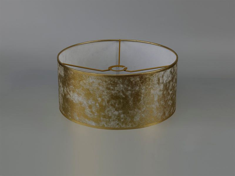 Deco Sigma Round Cylinder, 400 x 180mm Gold Foil With White Lining Shade • D0584