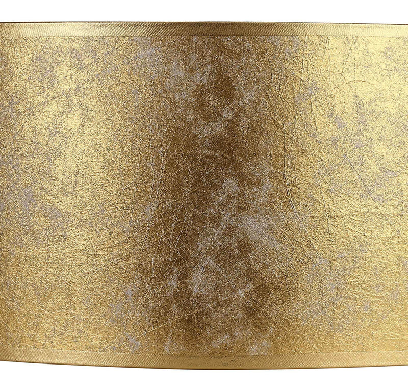 Deco Sigma Round Cylinder, 400 x 180mm Gold Foil With White Lining Shade • D0584