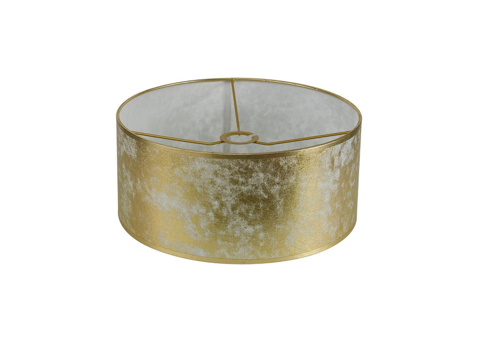 Deco Sigma Round Cylinder, 400 x 180mm Gold Foil With White Lining Shade • D0584