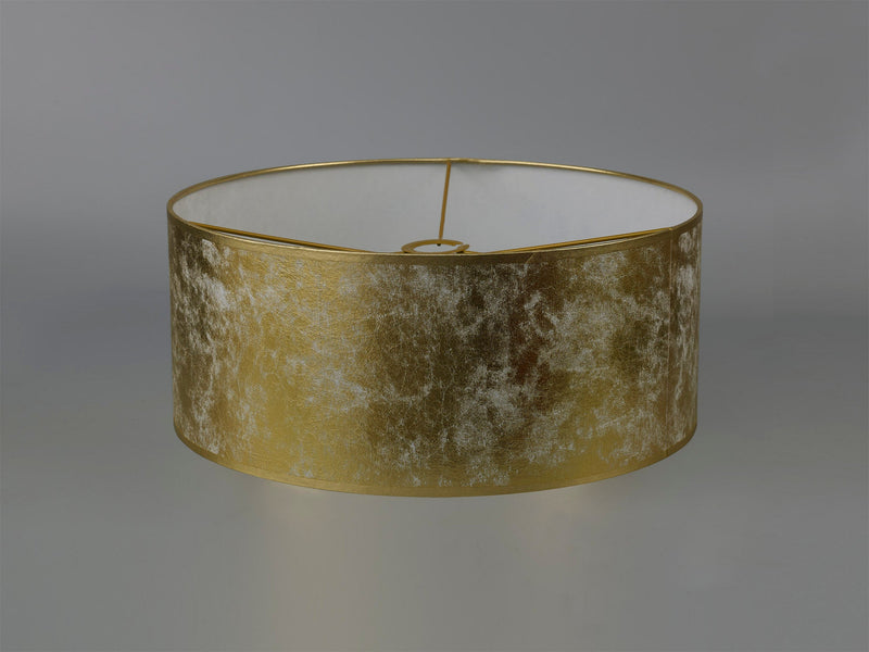 Deco Sigma Round Cylinder, 500 x 200mm Gold Foil With White Lining Shade • D0585
