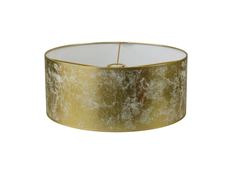 Deco Sigma Round Cylinder, 500 x 200mm Gold Foil With White Lining Shade • D0585