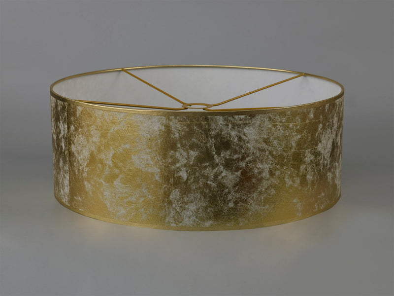 Deco Sigma Round Cylinder, 600 x 220mm Gold Foil With White Lining Shade • D0586