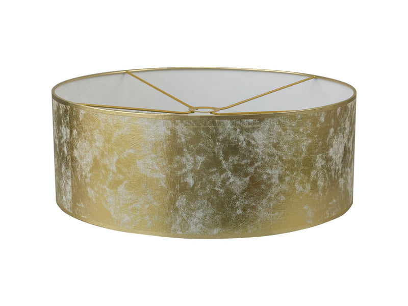 Deco Sigma Round Cylinder, 600 x 220mm Gold Foil With White Lining Shade • D0586