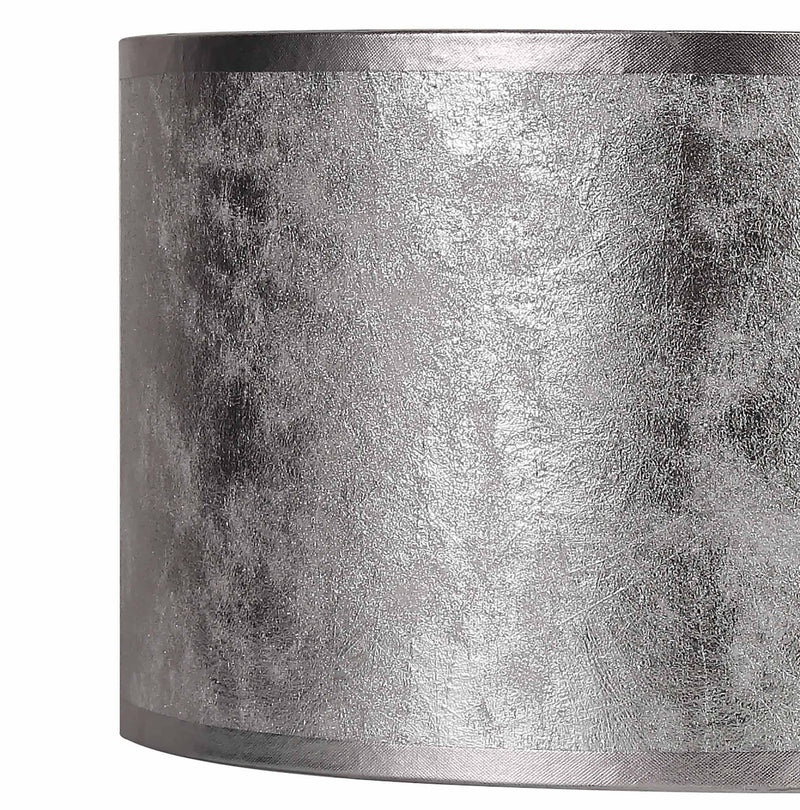 Deco Sigma Round Cylinder, 300 x 170mm Silver Foil With White Lining Shade • D0587